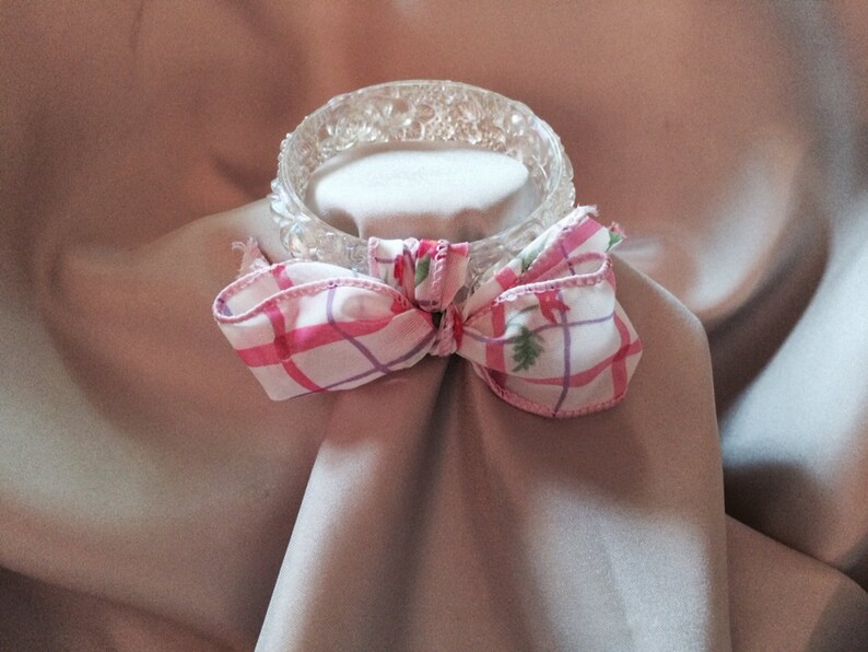 Translucent Vintage Pink and Green Opalescent Bangle Bracelet