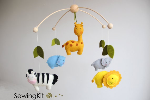 baby mobile animal safari mobile kit diy mobile baby animal etsy