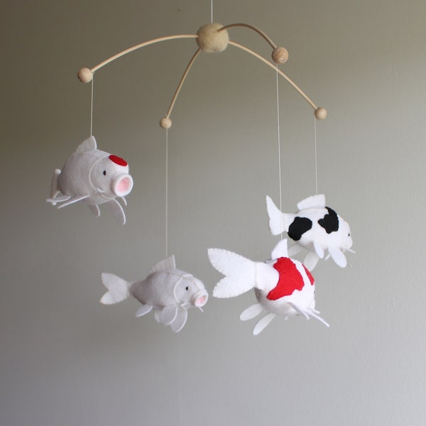 Koi baby mobile, Lucky koi, fish mobile, nursery decor, fish decor.