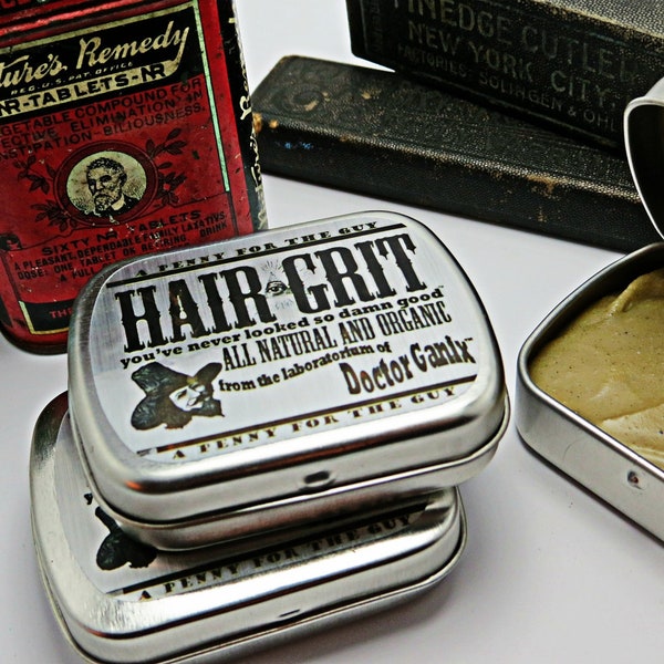 Hair Grit - All Natural and Organic - Hair Product - Pomade - Styling Wax- By Doctor GaniX - Pocket Tin