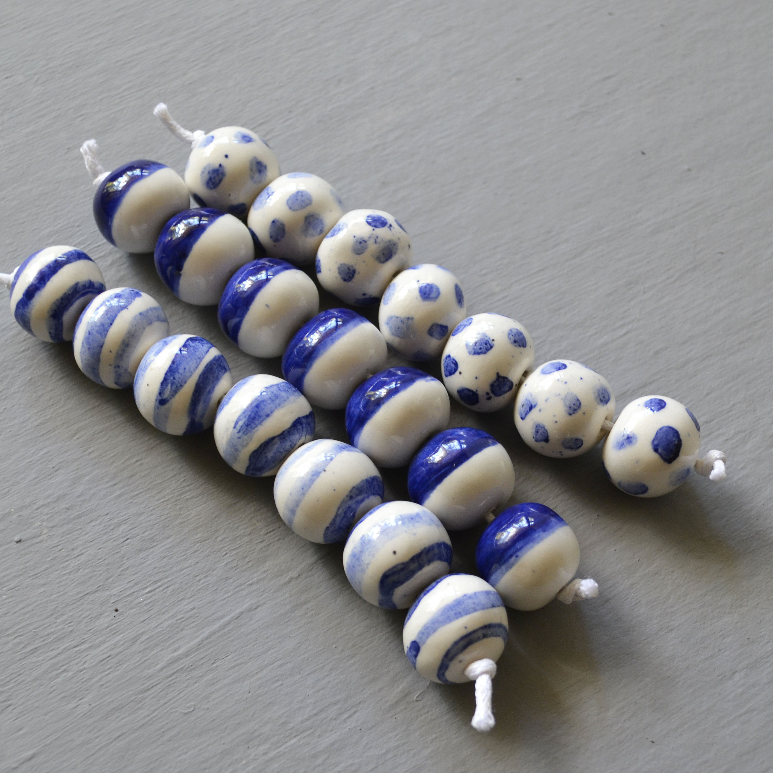 Blue and White Beads Handmade Beads Ceramic Beads African Etsy UK