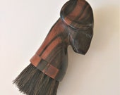 Antique Shaving Brush Vintage 50s Shaving Brush Handcarved Shaving Brush Rams Head Shaving Brush Aries Shaving Brush