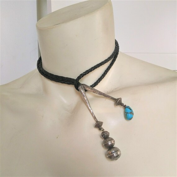 Antique Navajo SIlver Bolo Tie | American Indian J