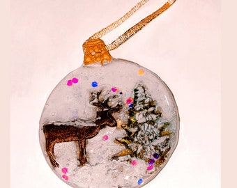 Custom Resin Christmas Reindeer Ornament