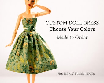 Custom Doll Dress, Made to Order, Fits 11.5–12 Inch Fashion Dolls