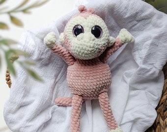 Minnie May Amigurumi Monkey Pully Plush No-Sew Crochet Pattern PDF