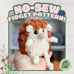 Phil the Hedgehog Pully Plush Munchkin Amigurumi Stress Ball Squeeze Toy No-Sew Crochet Pattern PDF