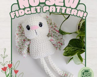Cordelia Bunny Amigurumi Bunny Pully Plush No-Sew Crochet Pattern PDF