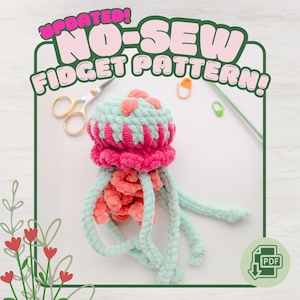 Swish the Jellyfish Pully Plush Minikin Amigurumi No-Sew Fidget Crochet Pattern PDF