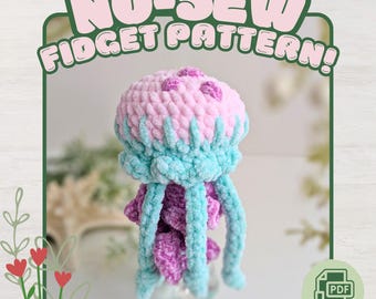 Swish the Jellyfish Pully Plush Minikin Amigurumi No-Sew Fidget Crochet Pattern PDF