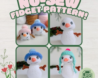 Ollie the Snowman & Li&#39;l Pip Pully Plush Amigurumi No-Sew Crochet Pattern Set PDF