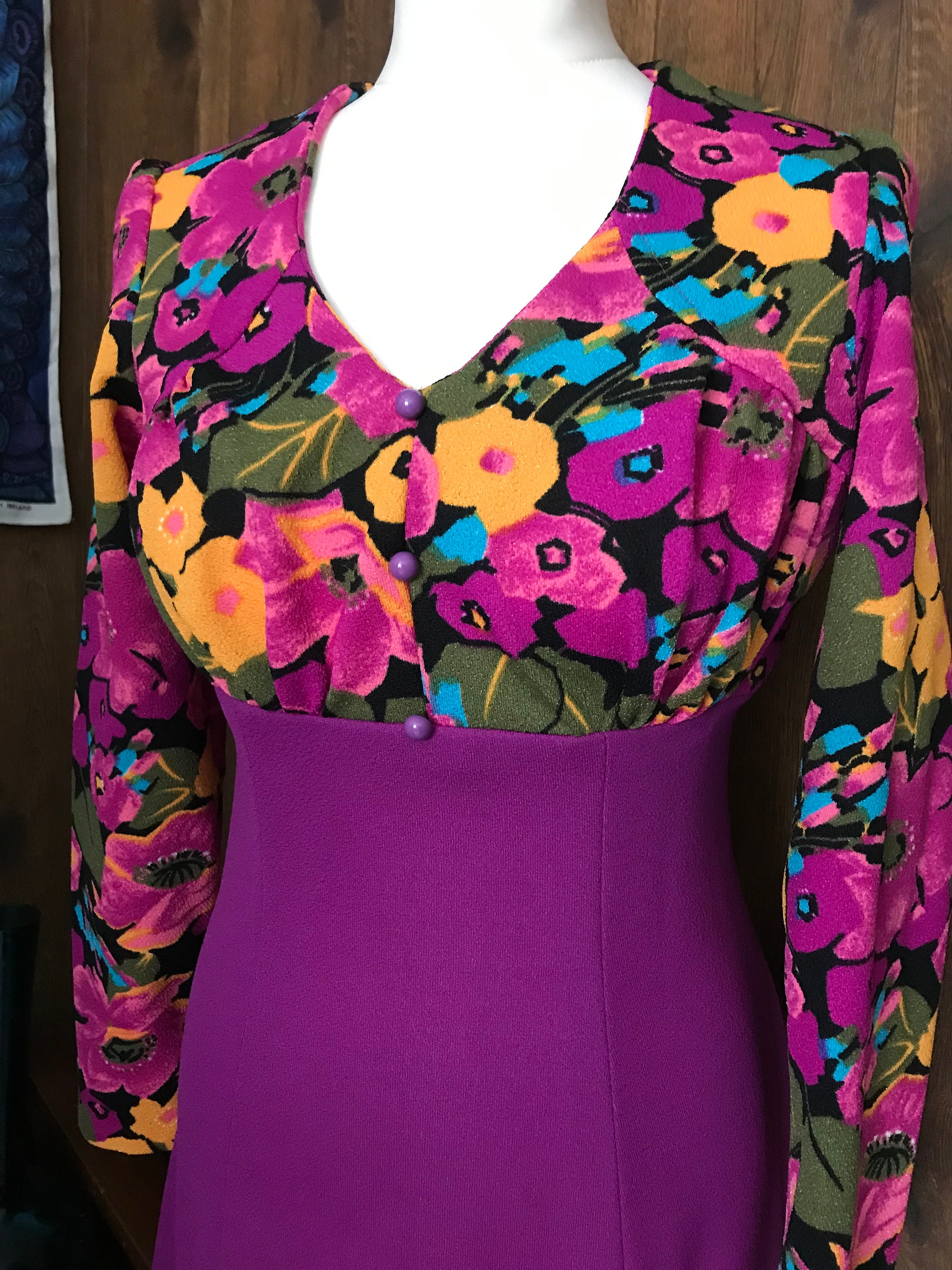 bright coloured maxi dress