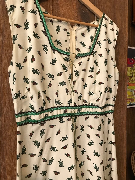 Cowgirl Western Vintage 70's Prärie Maxi dress cow