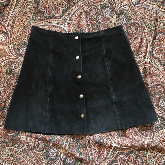 Vintage 60s 70s Black Mini Skirt - Etsy 