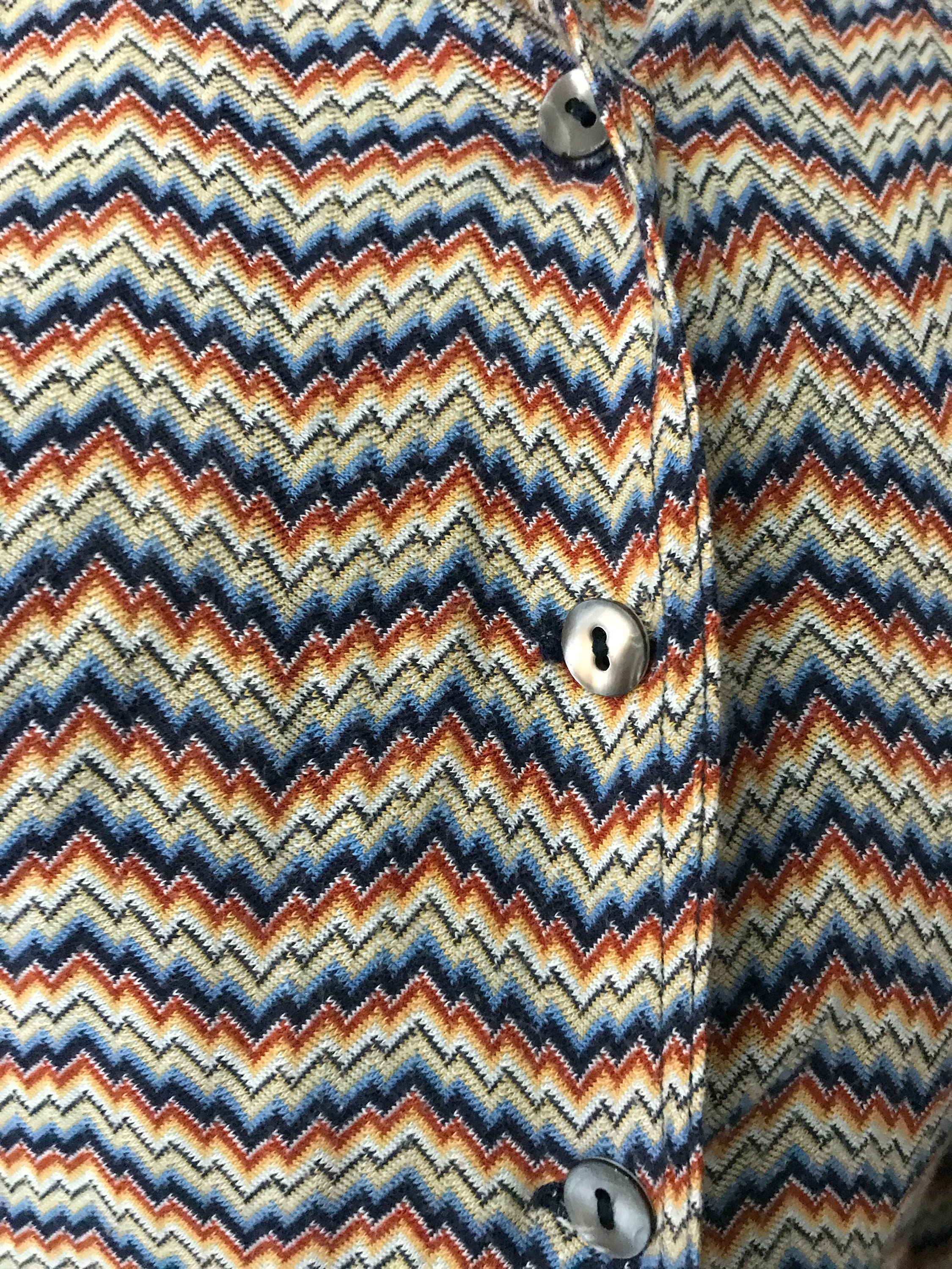 Vintage 90's does 70's Retro Zig Zag Shirt Etsy