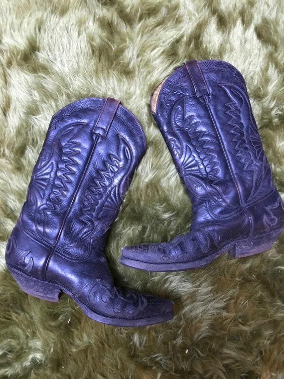black leather cowboy boots womens