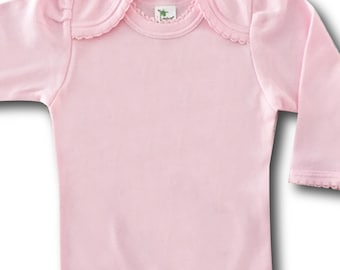 Baby and Toddler Girl Long Sleeve Pink Bodysuit: Ctn/Poly Blend Sublimation One Piece in 0-3mo | 3-6mo | 6-12mo | 12-18mo