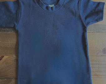 Baby Navy Short Sleeve Romper: Infant Boy One Piece, great for Vinyl | Heat Transfer | DTG