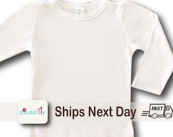 Toddler Girl Long Sleeve Sublimation Shirt | 2T | 3T | Girls Puff Sleeve Polyester Blend Top