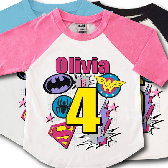 superhero 4th birthday shirt