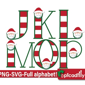 Kids Santa Initials sublimation Files, Santa Alphabet SVG, Boys Santa Clause Monogram PNG, Christmas Alphabet PNG Santa Instant Download