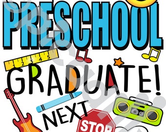 Preschool Graduate Digital File, Preschool Graduate PNG, Preschool Graduate sublimation file, Promoted to Kindergarten Digital JPEG