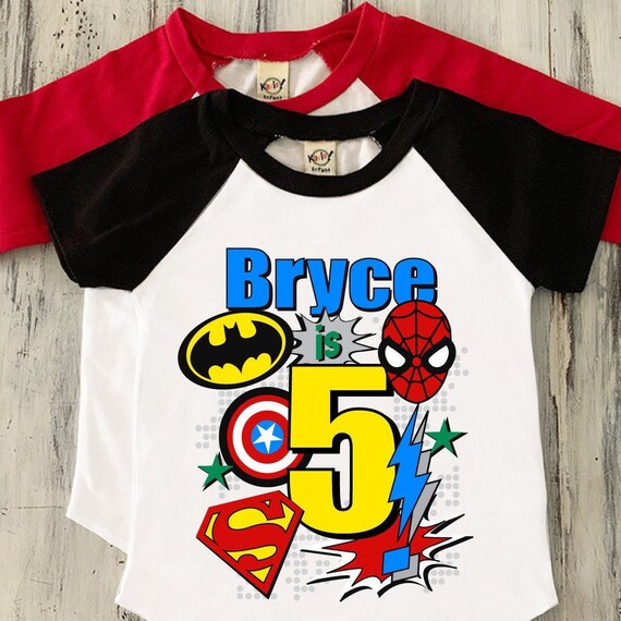 superhero 5th birthday shirt