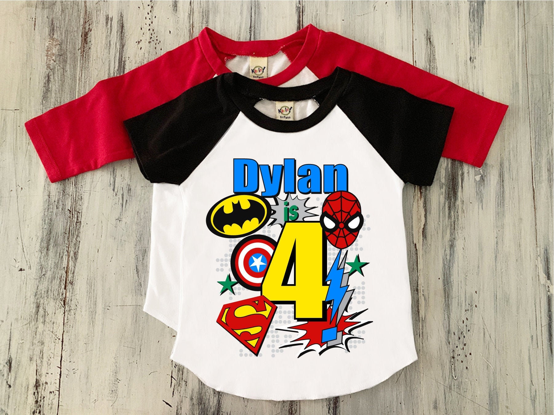 personalized superhero birthday shirts