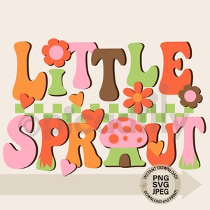 Zusje SVG Paddestoel Retro Stijl voor Meisjes TShirt, Zusje PNG Hippie Design Digital voor bijpassende zus Boho shirts, GROW10