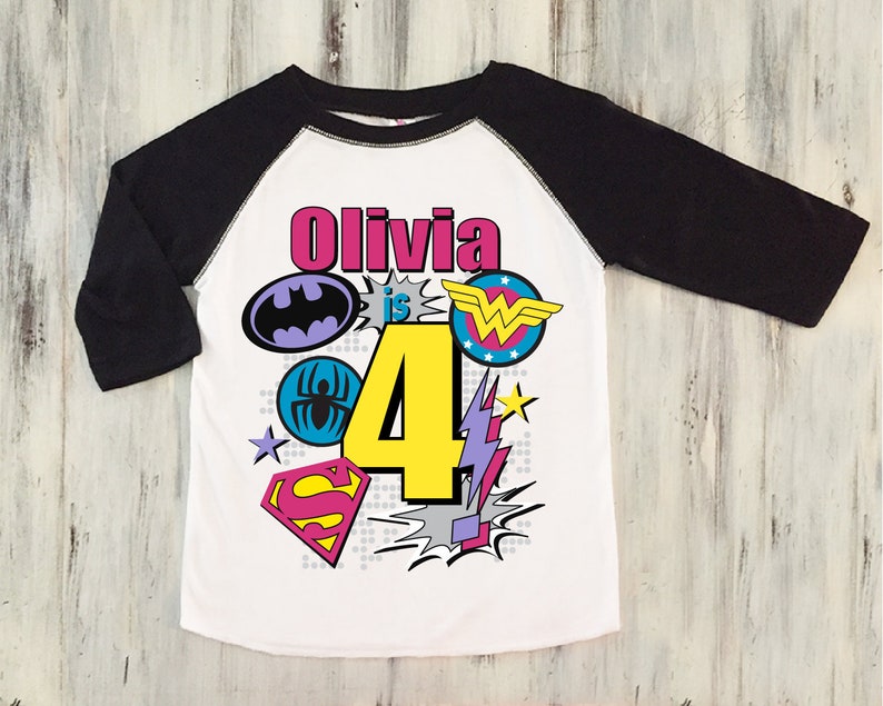 superhero 4th birthday shirt