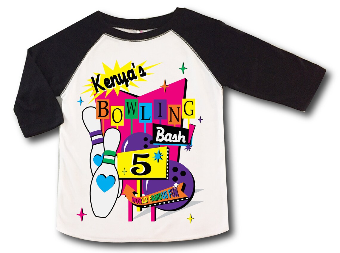 Girls Personalized Bowling Party Shirt Girls Matching Bowling Etsy