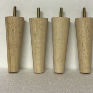 5208 unfinished tapered furniture feet sofa chair couch legs 5&quot; h 1.75&quot; w 4 legs