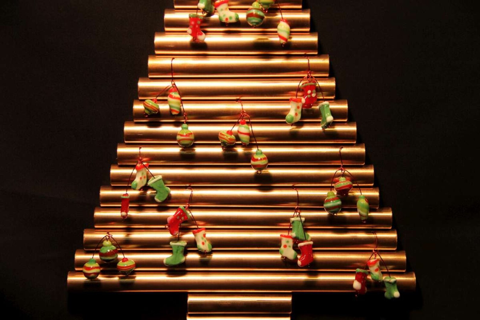 Copper Pipe Hanging Tree with Christmas Ornaments Etsy