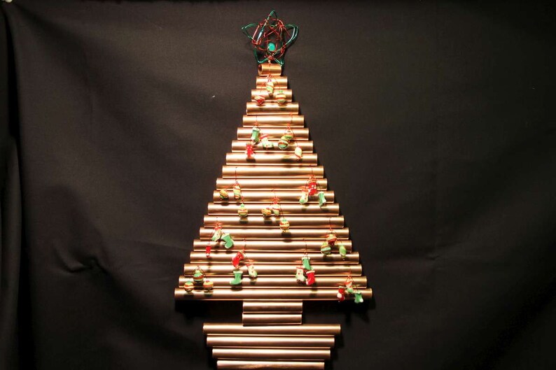 Copper Pipe Hanging Tree with Christmas Ornaments Etsy