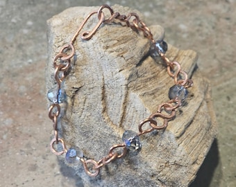 Dark Crystal Textured S-Link Wire Wrapped Bracelet