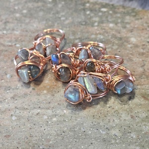 Labradorite Wire Wrapped Rings image 3