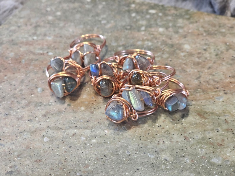 Labradorite Wire Wrapped Rings image 3