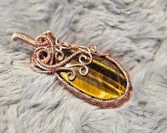 Tigers Eye Wire Wrapped Pendant