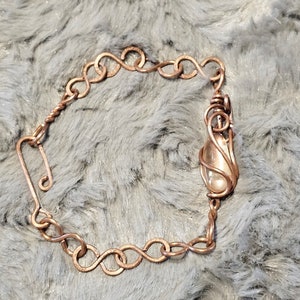 Oregon Sunstone Textured S-Link Wire Wrapped Bracelet