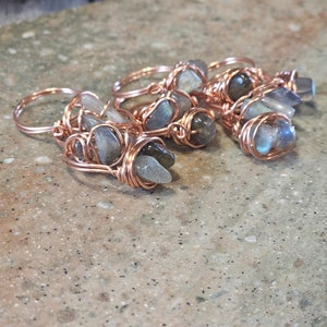 Labradorite Wire Wrapped Rings image 5