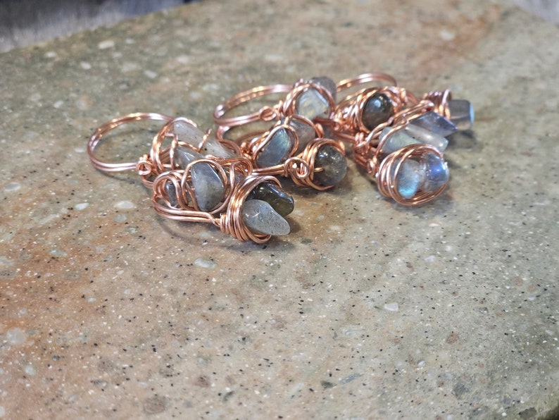 Labradorite Wire Wrapped Rings image 5