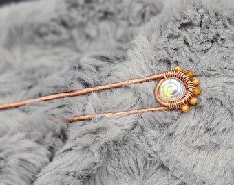 Yellow Beaded Hair Fork