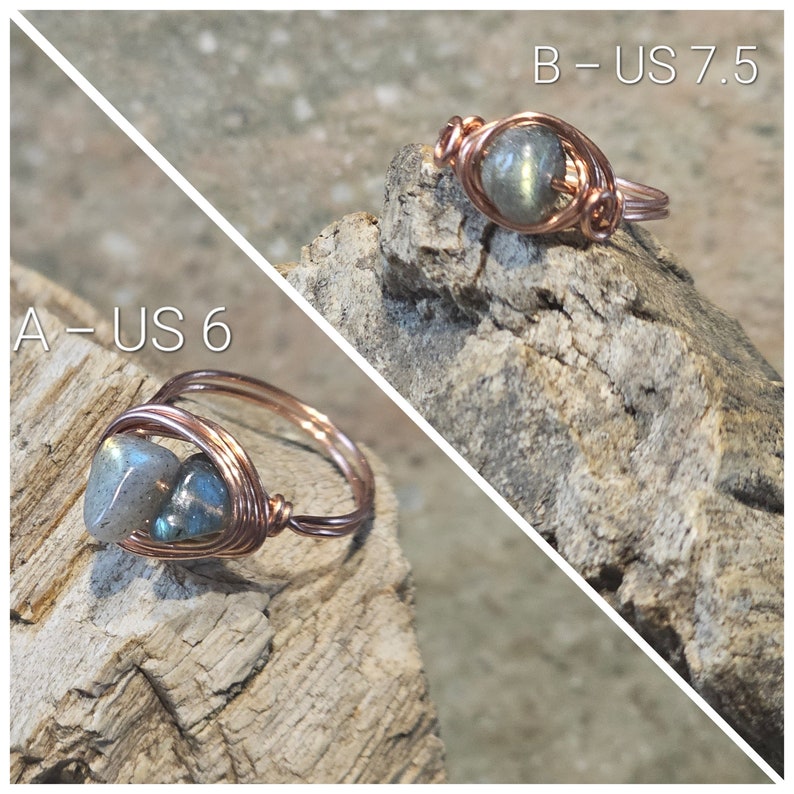 Labradorite Wire Wrapped Rings image 6