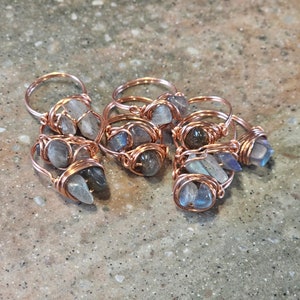 Labradorite Wire Wrapped Rings image 2