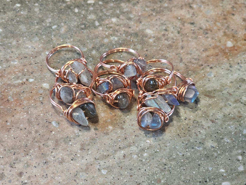 Labradorite Wire Wrapped Rings image 2