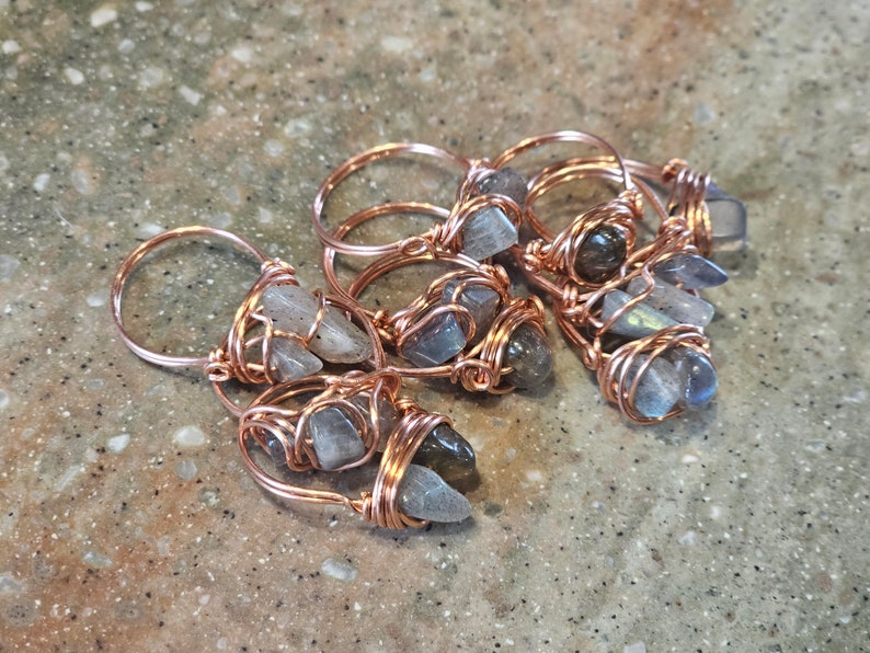 Labradorite Wire Wrapped Rings image 4