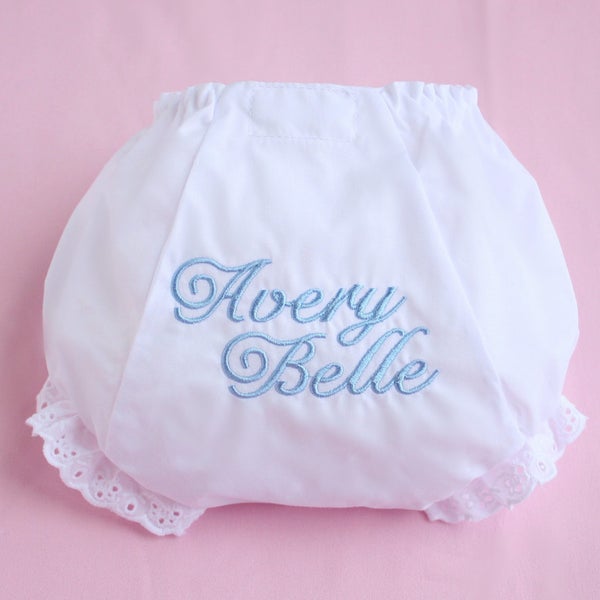 Monogrammed Infant Diaper Cover Bloomers - Newborn - Baby Girl - Gift - Personalized - pictures - prop - ruffle - easter - Full Name