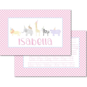 Personalized Party Animals Reversible Writable Placemat - Jungle - Zoo - Safari