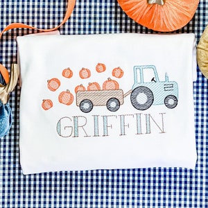 Pumpkin Truck Boys Personalized Shirt for Fall - Halloween - pumpkin patch - tractor - Thanksgiving