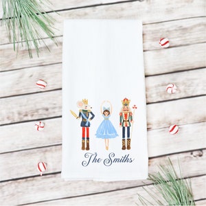 Nutcracker Tea Towel - Personalized - Sugar Plum - Hand Towel - Kitchen Towel - Monogram - Christmas - Holiday